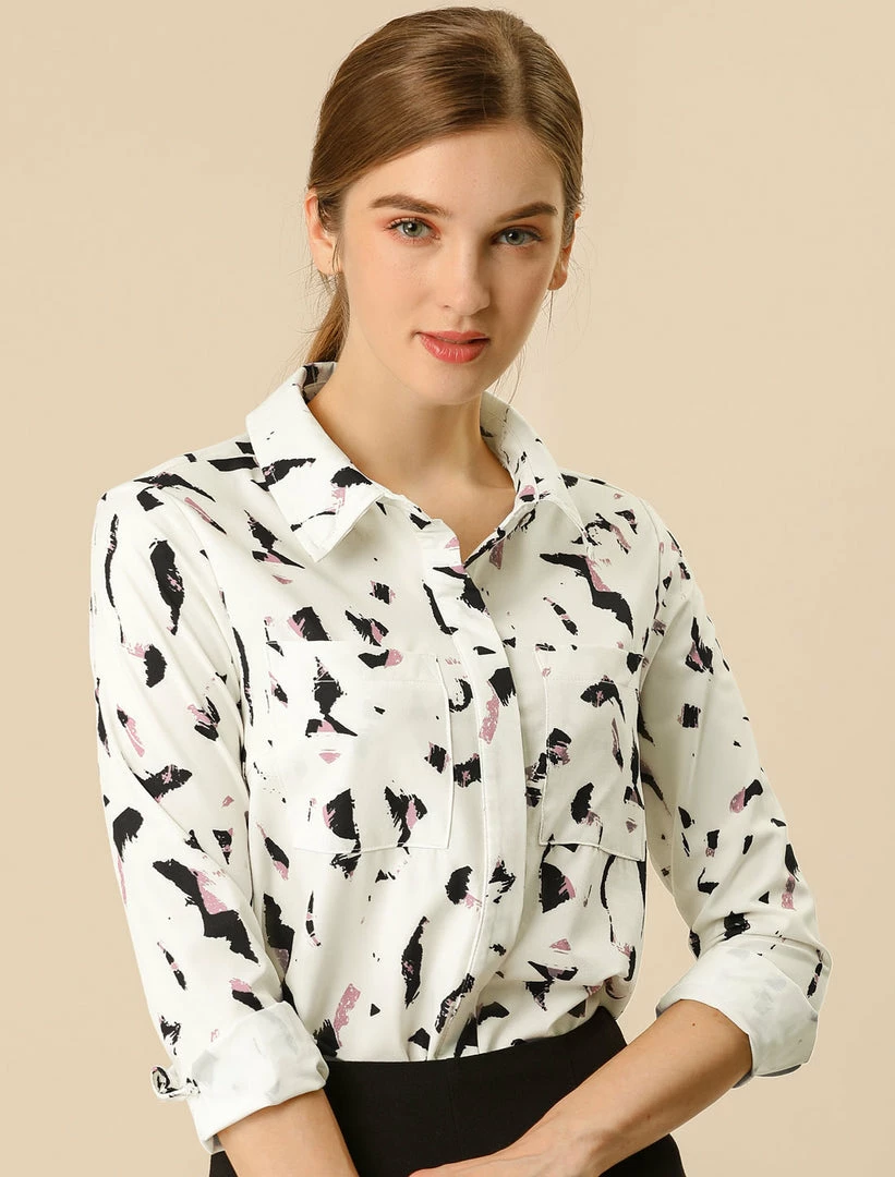Allegra K Button Down Floral Print Long Sleeves Shirt 11 Allegra K Button Down Floral Print Long Sleeves Shirt