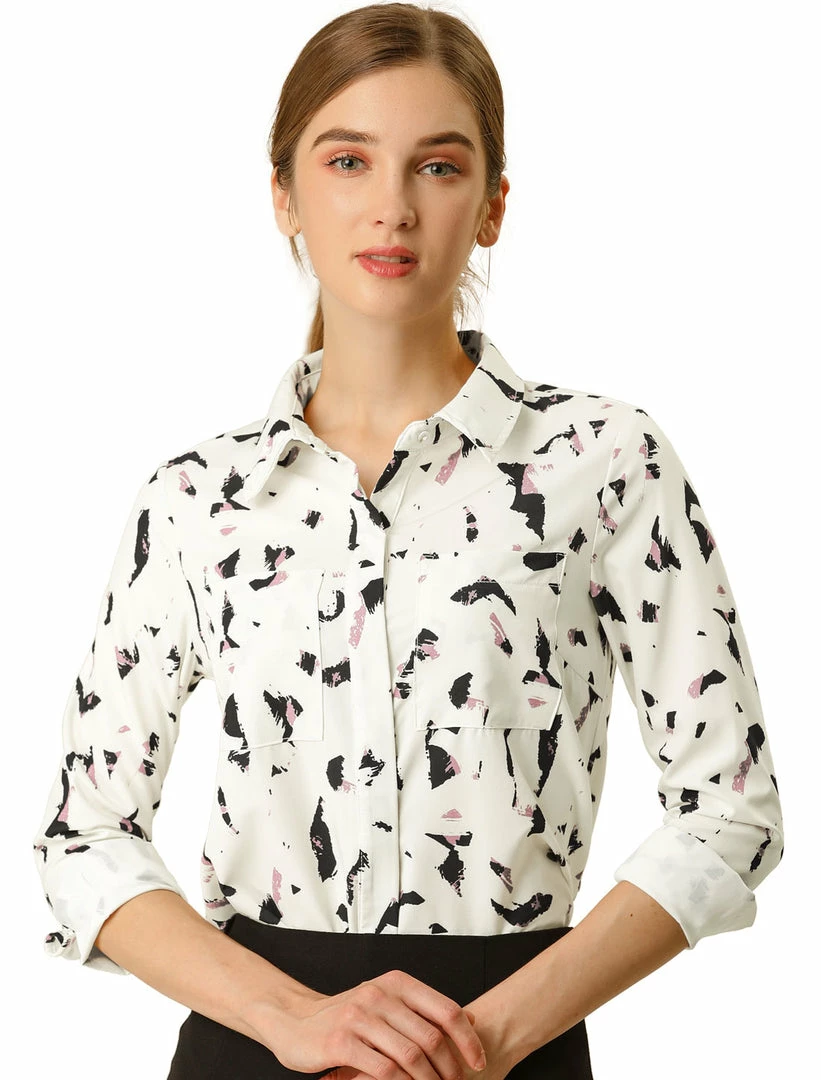 Allegra K Button Down Floral Print Long Sleeves Shirt 10 Allegra K Button Down Floral Print Long Sleeves Shirt