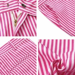 Allegra K Men's Summer Shorts Stripe Slim Fit Flat Front Seersucker Chino Short Pants