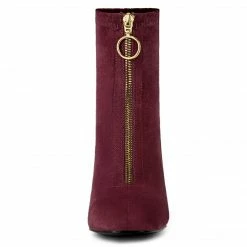 Allegra K Women's Front Zipper Chunky High Heel Ankle Boots Shoes 34 Allegra K Women's Front Zipper Chunky High Heel Ankle Boots Shoes