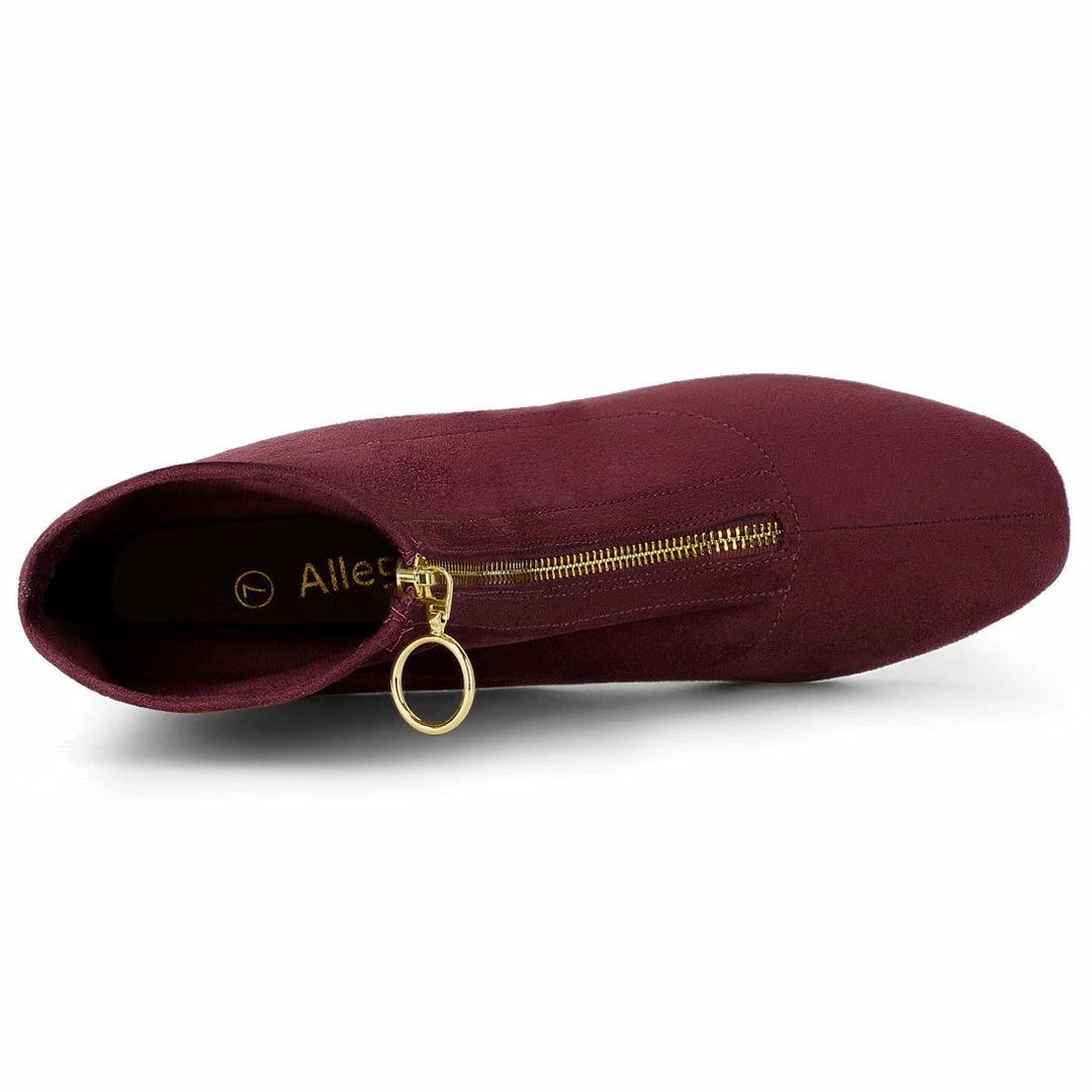 Allegra K Women's Front Zipper Chunky High Heel Ankle Boots Shoes 15 Allegra K Women's Front Zipper Chunky High Heel Ankle Boots Shoes