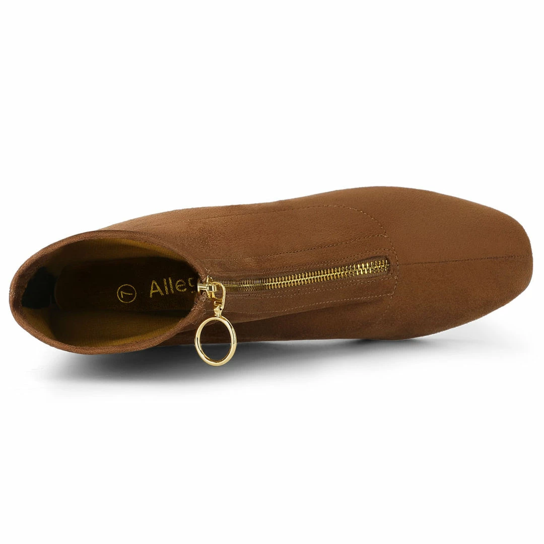 Allegra K Women's Front Zipper Chunky High Heel Ankle Boots Shoes 8 Allegra K Women's Front Zipper Chunky High Heel Ankle Boots Shoes