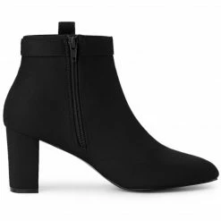 Allegra K Shoes Women's Round Toe Chunky High Heel Ankle Boots 44 Allegra K Shoes Women's Round Toe Chunky High Heel Ankle Boots