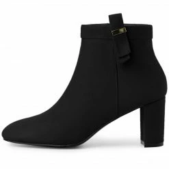 Allegra K Shoes Women's Round Toe Chunky High Heel Ankle Boots 45 Allegra K Shoes Women's Round Toe Chunky High Heel Ankle Boots