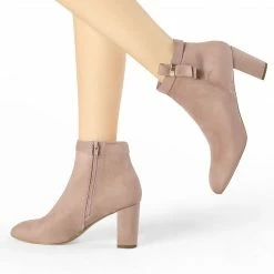 Allegra K Shoes Women's Round Toe Chunky High Heel Ankle Boots 26 Allegra K Shoes Women's Round Toe Chunky High Heel Ankle Boots