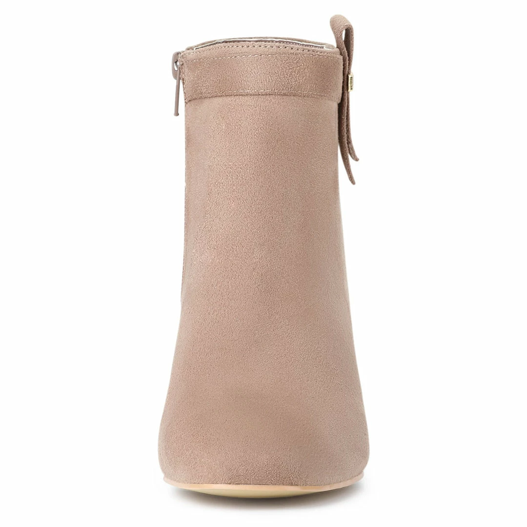 Allegra K Shoes Women's Round Toe Chunky High Heel Ankle Boots 6 Allegra K Shoes Women's Round Toe Chunky High Heel Ankle Boots