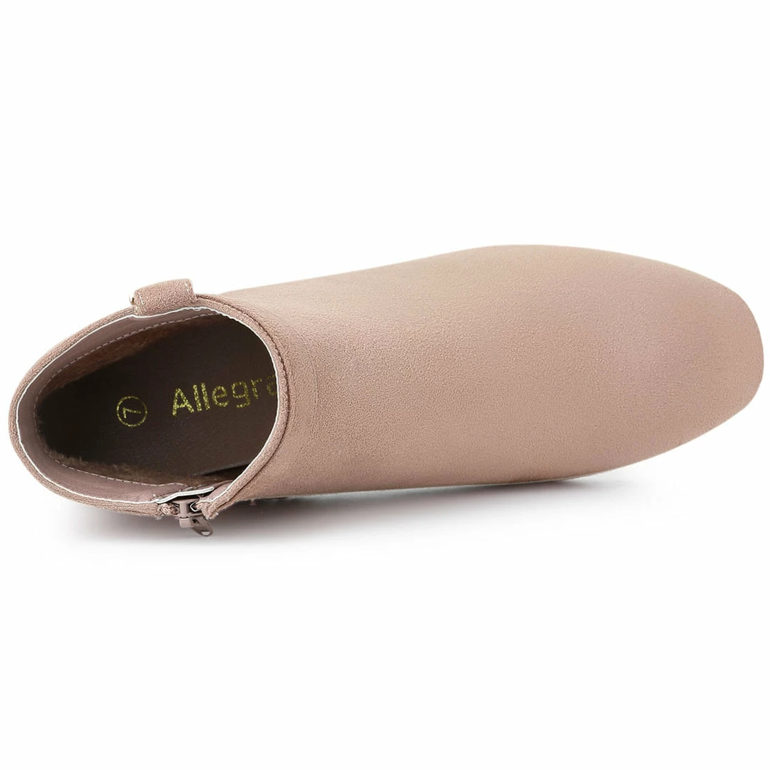 Allegra K Shoes Women's Round Toe Chunky High Heel Ankle Boots 8 Allegra K Shoes Women's Round Toe Chunky High Heel Ankle Boots