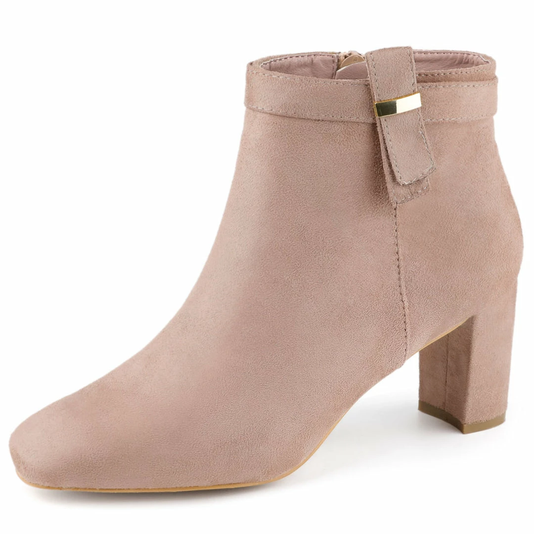 Allegra K Shoes Women's Round Toe Chunky High Heel Ankle Boots 4 Allegra K Shoes Women's Round Toe Chunky High Heel Ankle Boots