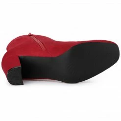 Allegra K Women's Dress Side Zip Chunky Heel Ankle Boots Shoes