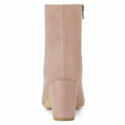 Allegra K Women's Dress Side Zip Chunky Heel Ankle Boots Shoes