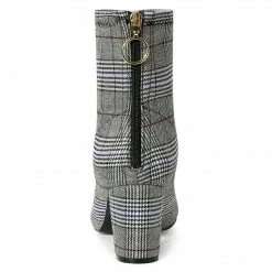 Allegra K Shoes Women's Pointed Toe Zipper Chunky Heels Ankle Boots