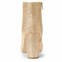 Allegra K Shoes Women's Glitter Pointed Toe Chunky Heel Ankle Boots 70 Allegra K Shoes Women's Glitter Pointed Toe Chunky Heel Ankle Boots