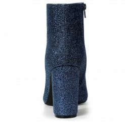 Allegra K Shoes Women's Glitter Pointed Toe Chunky Heel Ankle Boots 63 Allegra K Shoes Women's Glitter Pointed Toe Chunky Heel Ankle Boots