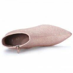 Allegra K Shoes Women's Glitter Pointed Toe Chunky Heel Ankle Boots 57 Allegra K Shoes Women's Glitter Pointed Toe Chunky Heel Ankle Boots