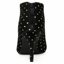 Allegra K Shoes Women's V Shaped Cutout Pointed Toe Stiletto Heel Ankle Boots