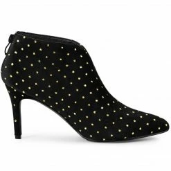 Allegra K Shoes Women's V Shaped Cutout Pointed Toe Stiletto Heel Ankle Boots
