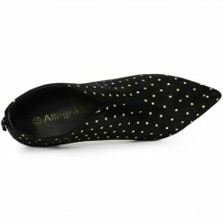 Allegra K Shoes Women's V Shaped Cutout Pointed Toe Stiletto Heel Ankle Boots