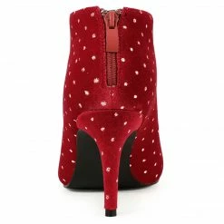 Allegra K Shoes Women's V Shaped Cutout Pointed Toe Stiletto Heel Ankle Boots