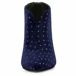 Allegra K Shoes Women's V Shaped Cutout Pointed Toe Stiletto Heel Ankle Boots