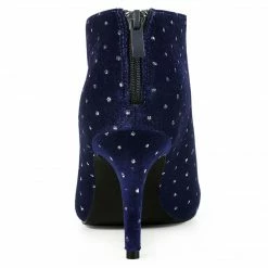 Allegra K Shoes Women's V Shaped Cutout Pointed Toe Stiletto Heel Ankle Boots