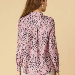 Women Allegra K Elegant Casual Floral Bow Tie Neck Button Up Blouse Shirt 38 Women Allegra K Elegant Casual Floral Bow Tie Neck Button Up Blouse Shirt
