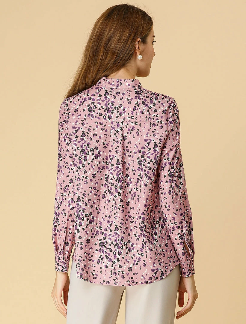 Women Allegra K Elegant Casual Floral Bow Tie Neck Button Up Blouse Shirt 20 Women Allegra K Elegant Casual Floral Bow Tie Neck Button Up Blouse Shirt