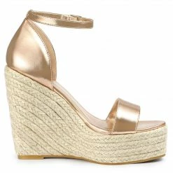 Allegra K Shoes Women's Open Toe Espadrille Wedges Platform Sandals