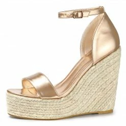 Allegra K Shoes Women's Open Toe Espadrille Wedges Platform Sandals