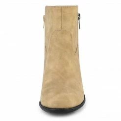 Allegra K Shoes Women's Round Toe Stacked Chunky Heel Zipper Ankle Boots