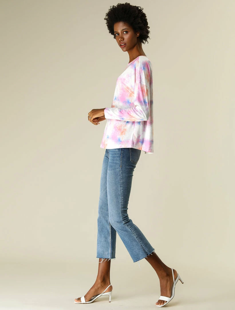 Allegra K Women's Spring Colorful Long Sleeve Colorblock Print Tops Tie-Dye T-Shirts 7 Allegra K Women's Spring Colorful Long Sleeve Colorblock Print Tops Tie-Dye T-Shirts