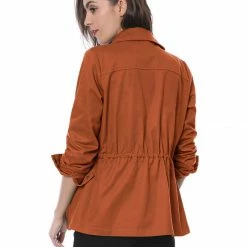 Allegra K Cotton Lightweight Utility Jacket
