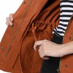 Allegra K Cotton Lightweight Utility Jacket