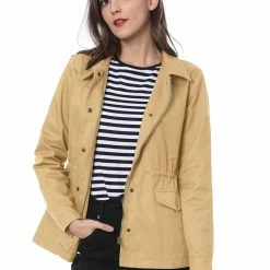 Allegra K Cotton Lightweight Utility Jacket