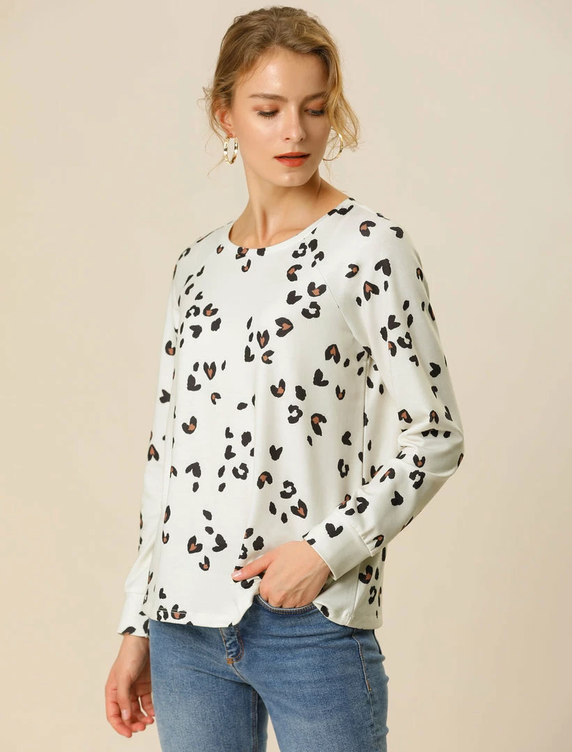 Allegra K Women Animal Leopard Print Long Sleeve Top 13 Allegra K Women Animal Leopard Print Long Sleeve Top