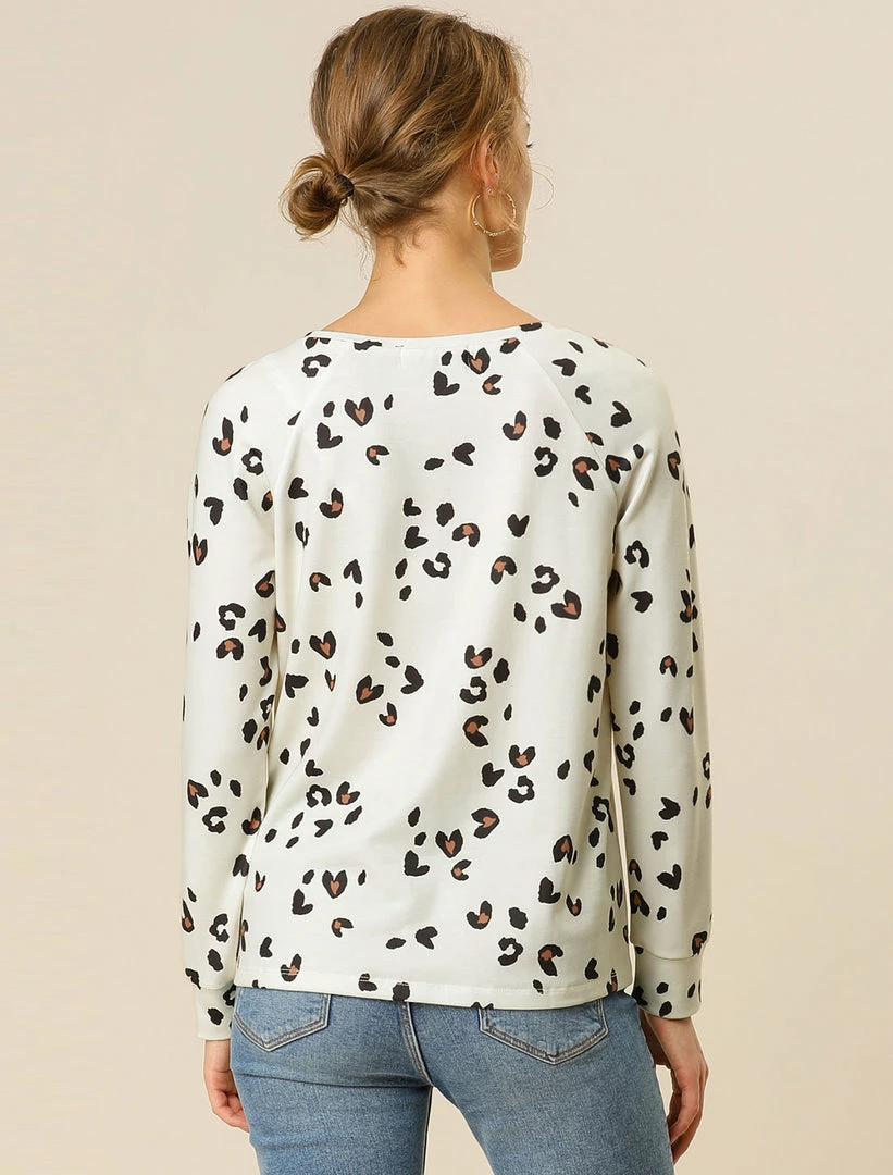 Allegra K Women Animal Leopard Print Long Sleeve Top 14 Allegra K Women Animal Leopard Print Long Sleeve Top
