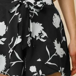 Allegra K Women's Casual Elastic Waist Summer Beach Floral Shorts