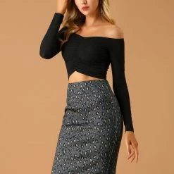 Allegra K Women's Knee Length Work High Waisted Leopard Pencil Skirt 24 Allegra K Women's Knee Length Work High Waisted Leopard Pencil Skirt