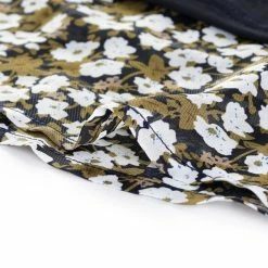 Allegra K Women's Round Neck Long Sleeves Tops Knit Side Slits Floral Hem Blouse