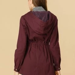 Allegra K Lightweight Cotton Utility Anorak Jacket Women