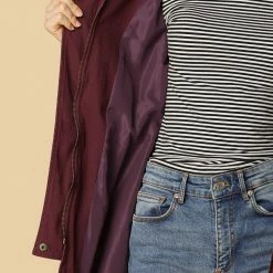 Allegra K Lightweight Cotton Utility Anorak Jacket Women