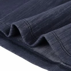 Women Allegra K Half Placket Long Sleeve Short Shirt Dress With Belt