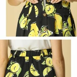 Allegra K Women's Button Front Casual High Waist Belted Midi Flare Skirt