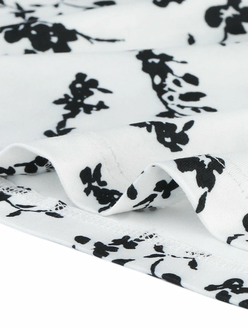 Allegra K Pleated Loose Retro Floral Long Sleeve Top 9 Allegra K Pleated Loose Retro Floral Long Sleeve Top