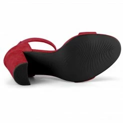 Allegra K Shoes BC0593 Women Block Heel Zipper Buckle Ankle Strap Sandals