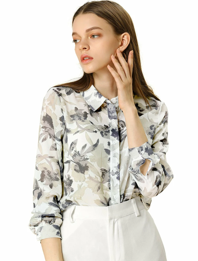 Women Allegra K Floral Printed Button Down Shirts Long Sleeves Vintage Top 10 Women Allegra K Floral Printed Button Down Shirts Long Sleeves Vintage Top
