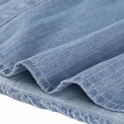 Allegra K Classic Long Sleeve Loose Button Up Denim Shirt Women