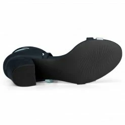 Allegra K Women's Open Toe Color Block Heel Lace Up Sandals