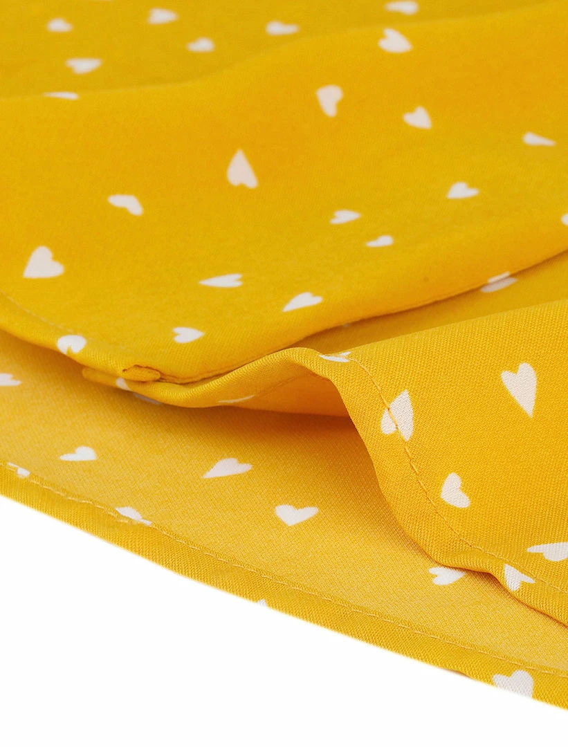 Allegra K Women's Heart Polka Dots Button Up Notched Lapel V Neck Shirt Tops 57 Allegra K Women's Heart Polka Dots Button Up Notched Lapel V Neck Shirt Tops