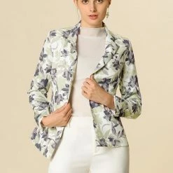 Allegra K Lapel Collar Suit Blazer In Floral Print 13 Allegra K Lapel Collar Suit Blazer In Floral Print