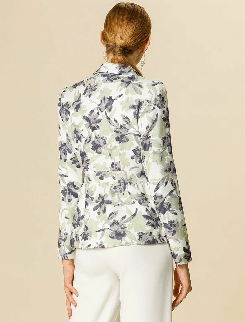 Allegra K Lapel Collar Suit Blazer In Floral Print 8 Allegra K Lapel Collar Suit Blazer In Floral Print